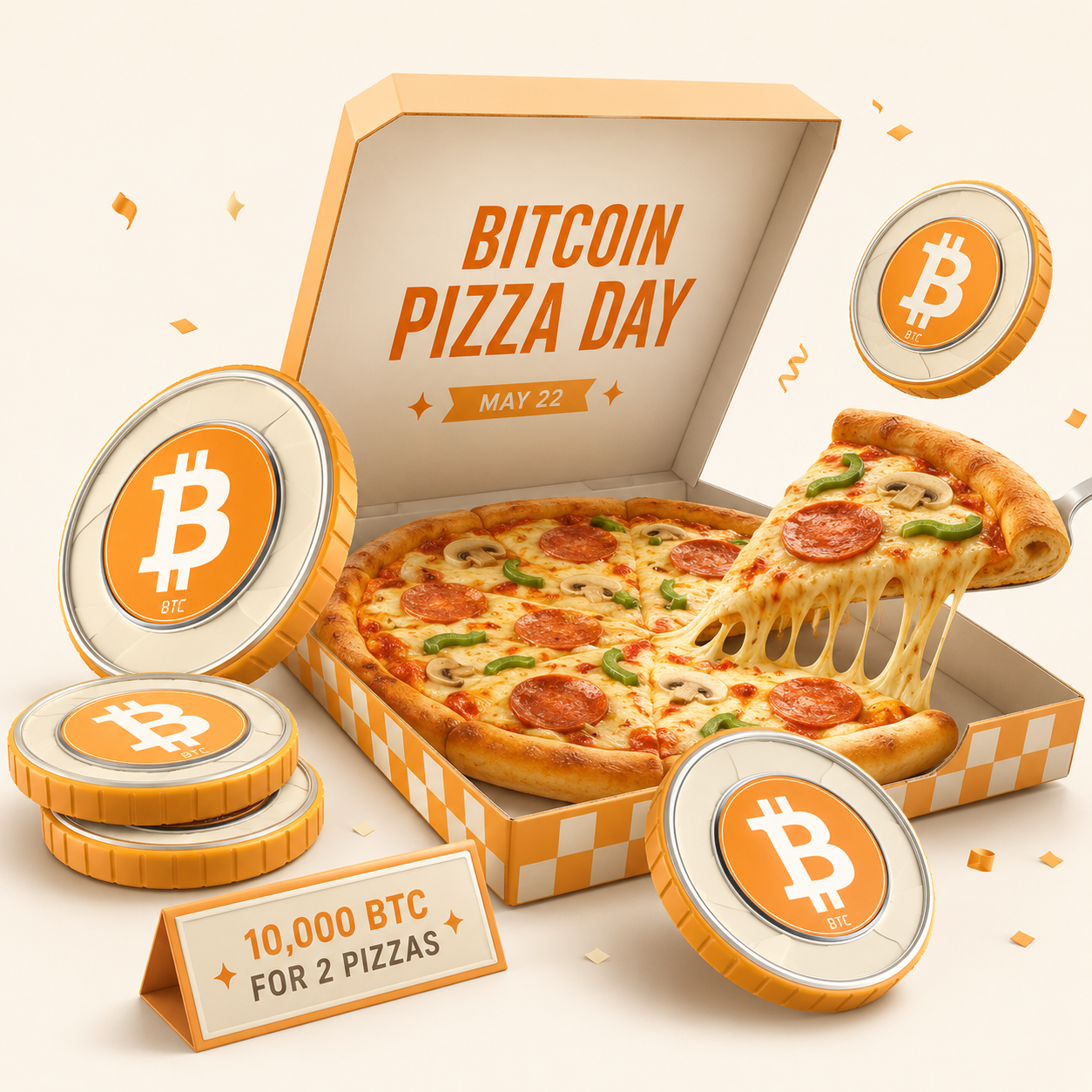 Venga - Bitcoin Pizza Day Illustration
